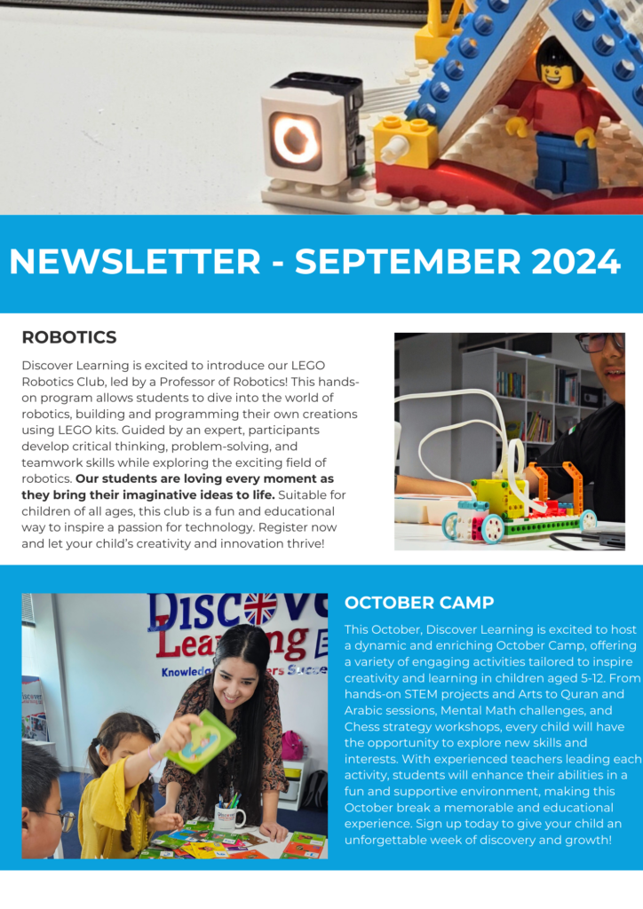 September Newsletter Discover Learning Tutors Motor City